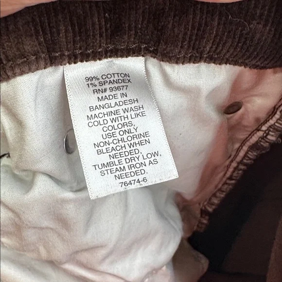 Mutual Weave The Slim Men's Corduroy Pants dark brown casual office 38x30 work - Picture 11 of 11